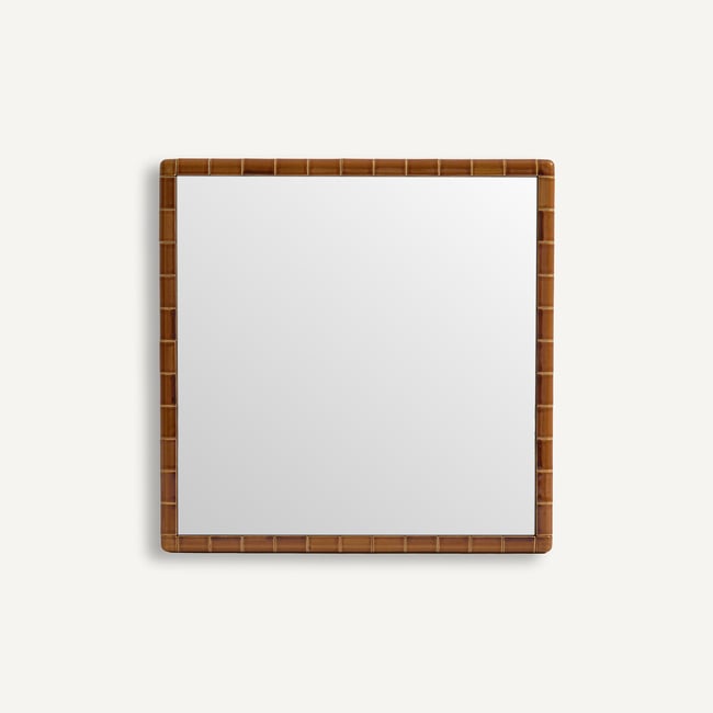 Acacia Glazed Ceramic Mirror, Height 58cm amber honey AM.PM