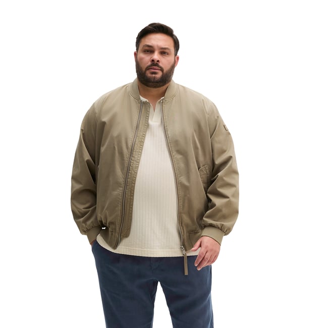 Blouson régulier en sergé de coton bio marron <span itemprop=