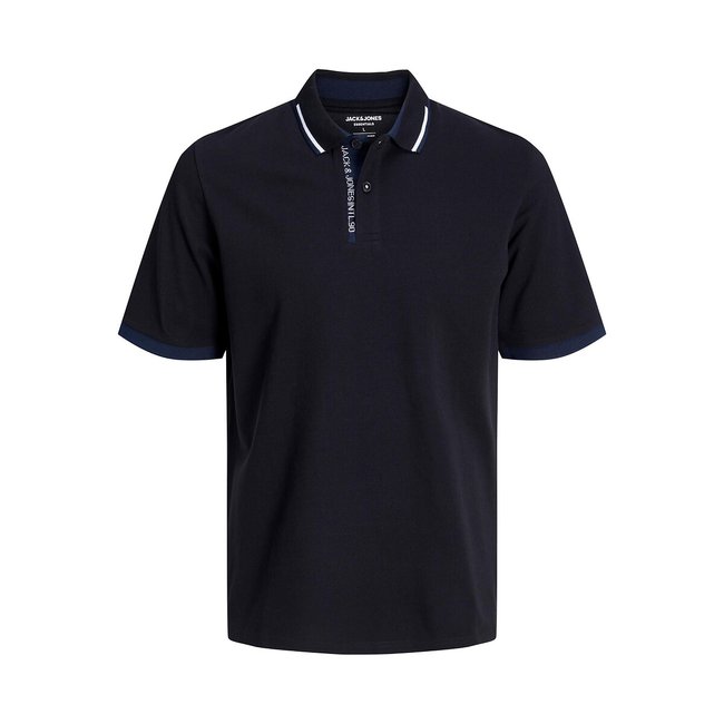 Polo tipped com gola e logótipo preto <span itemprop=