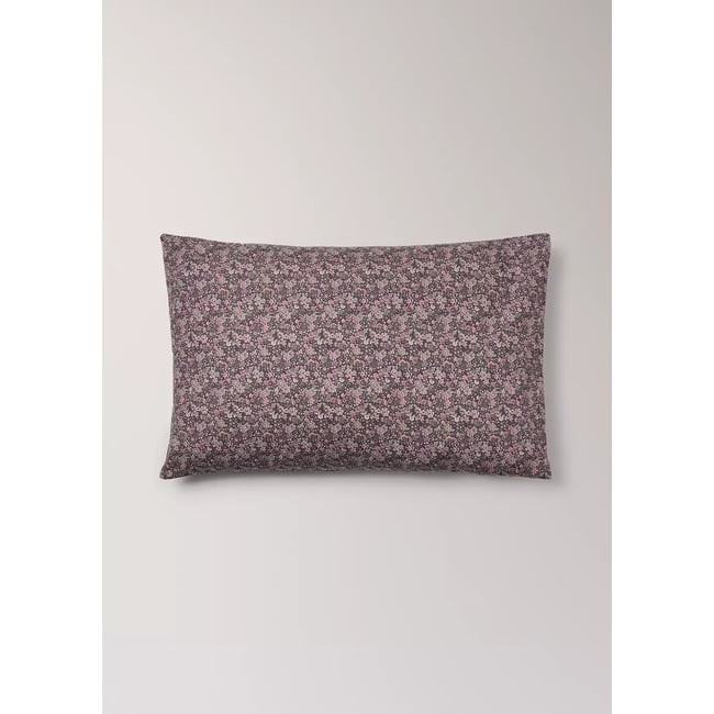 Taie d’oreiller 100 % coton floral 50 x 75 cm prune <span itemprop=