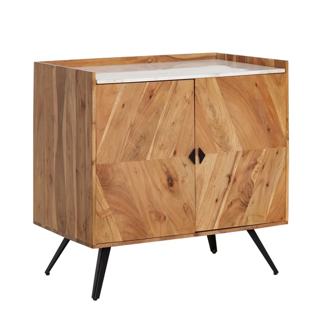 Meuble sous vasque en bois d'acacia ALOÉ Couleur v002237 <span itemprop=