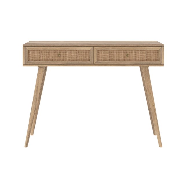 Console en bois de manguier 2 tiroirs - MASALA Couleur bois clair <span itemprop=