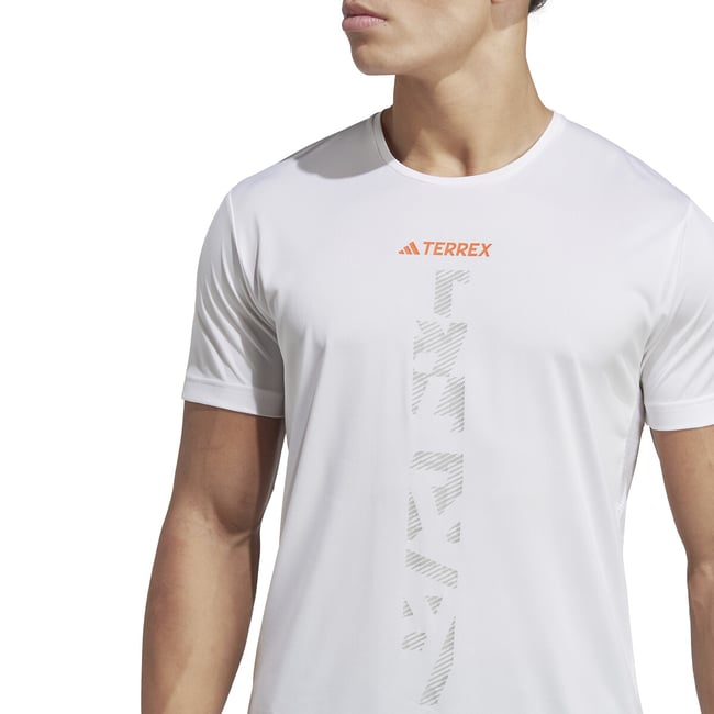 T-shirt manches courtes trail/running Terrex blanc <span itemprop=