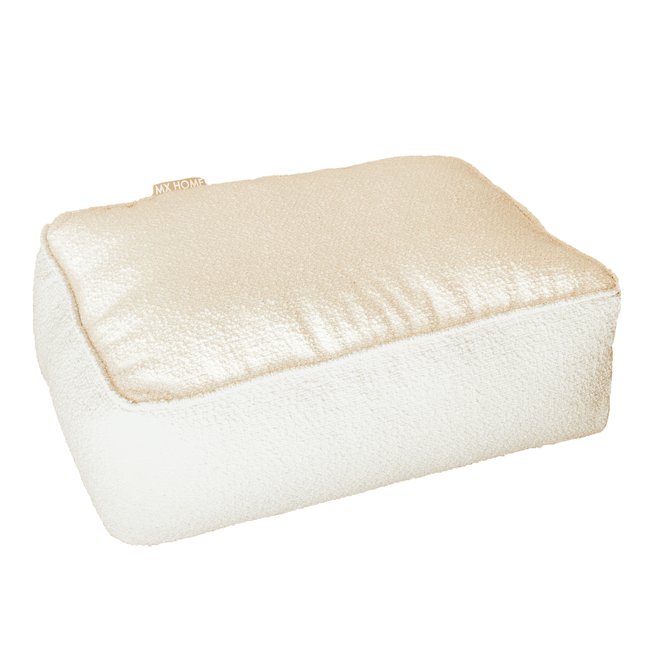 Coussin de sol en laine bouclée Couleur blanc <span itemprop=