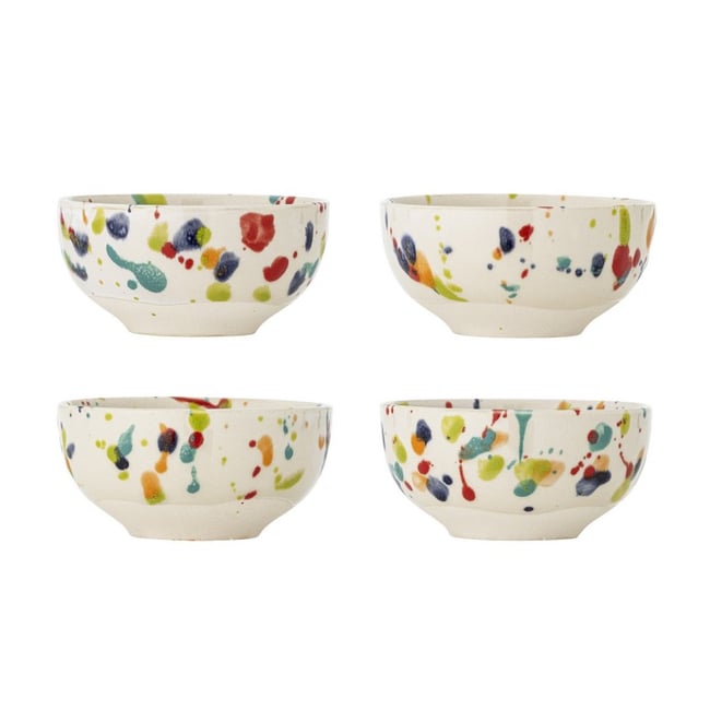 Bols grès couleurs  Freckles set de 4 Couleur multicolore <span itemprop=