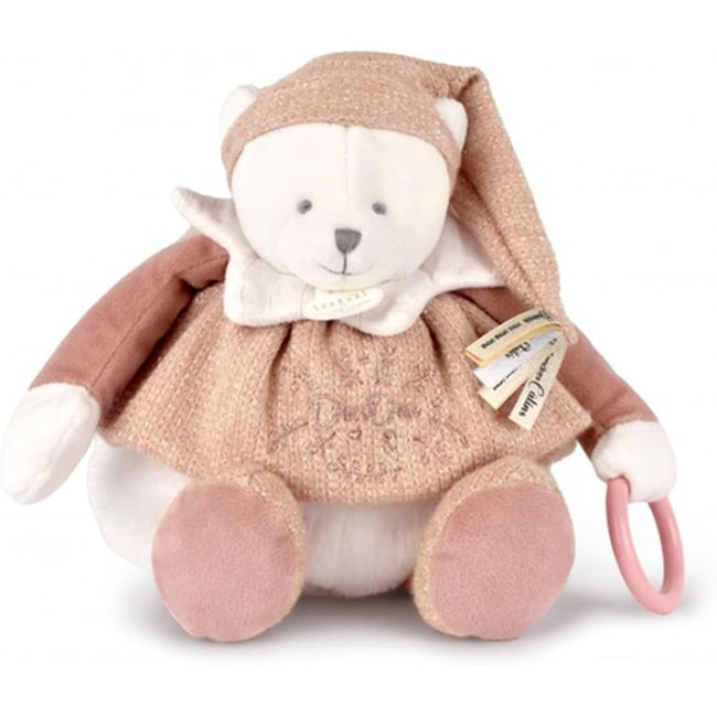 DOUDOU 25 ANS - OURS ROSE Pantin d'activités - DOUDOU ET COMPAGNIE