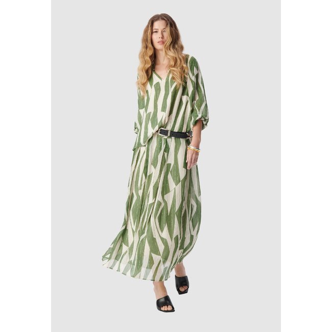 Jupe longue imprimé smock green <span itemprop=
