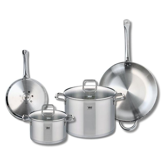 Batterie 2 poêles 24/32cm + 2 faitouts 20/26cm PROFI CITRIN gris <span itemprop=
