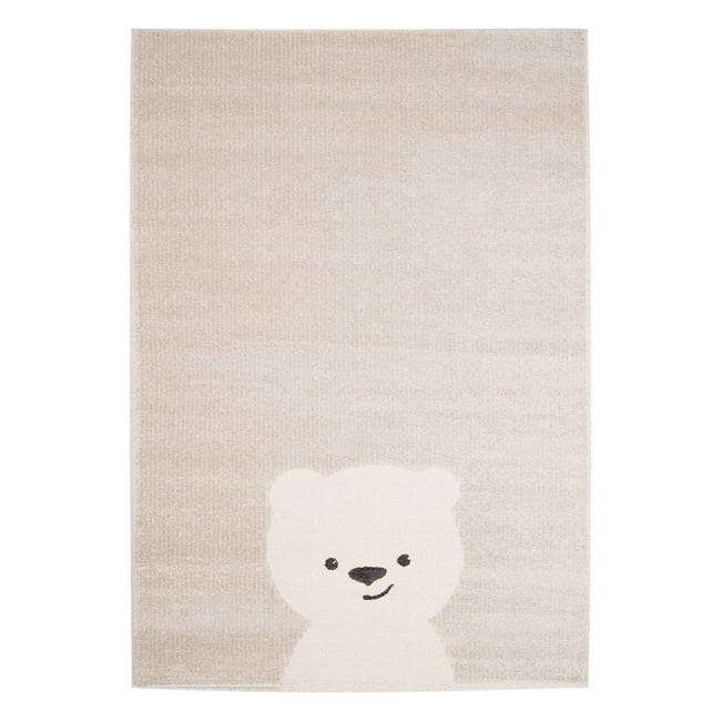 Tapis intérieur enfant beige crème petit ourson ELLIOT Couleur beige <span itemprop=