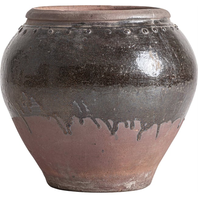 Pot de plante en céramique Couleur brun foncé nuancé <span itemprop=