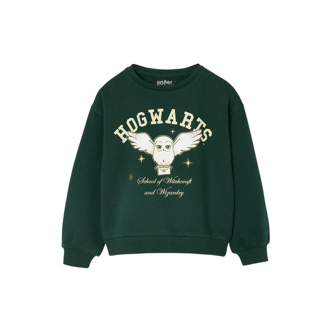 Sweat Harry Potter vert sapin <span itemprop=