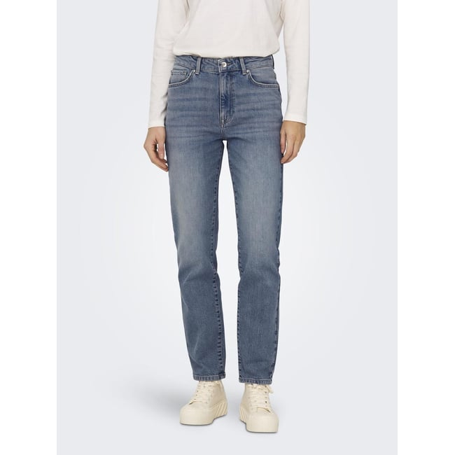 Jean Femme Taille Haute Coupe Droite - Denim élastique Baggy - Vintage, Confortable Pour Tous Les Jours