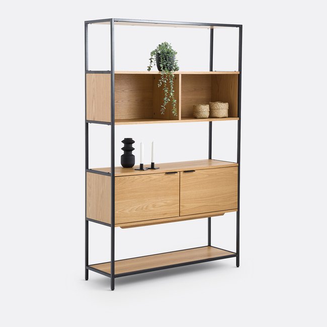 Regalmodul Volga mit 2 Fächern und 2 Türen natur <span itemprop=