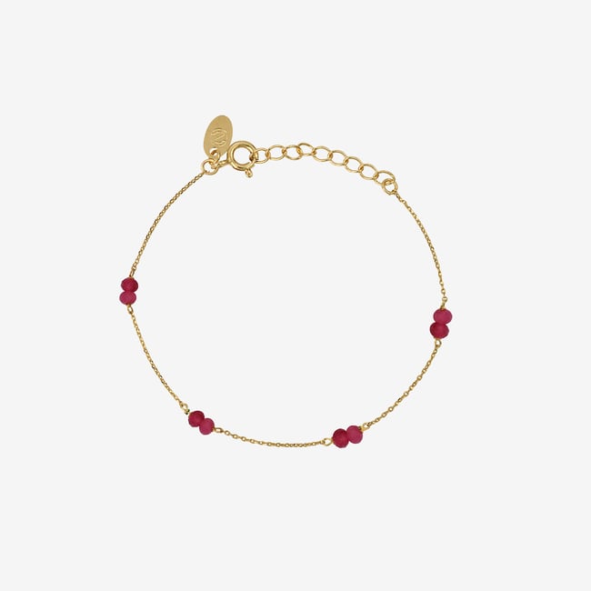 Bracelet venus jade rose rose <span itemprop=