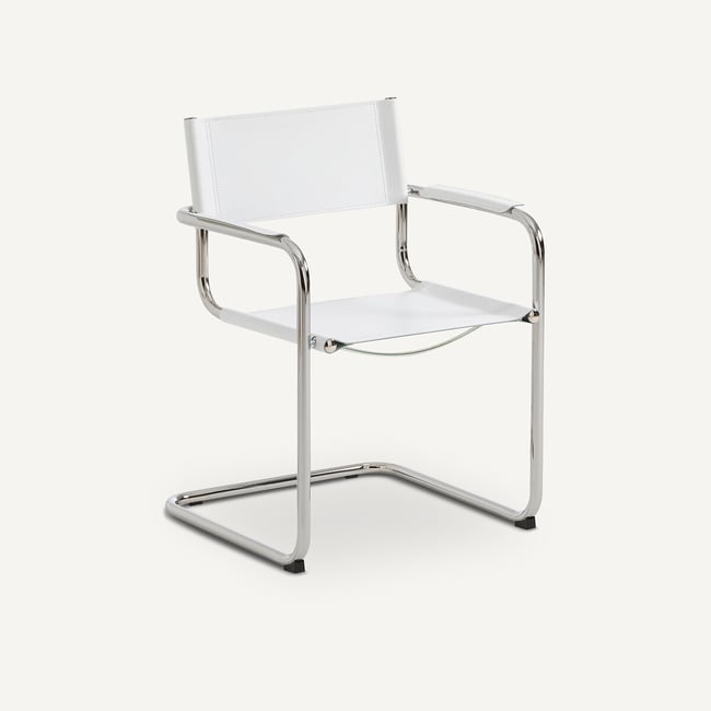 Fauteuil de table croûte de cuir véritable, WInset - AM.PM
