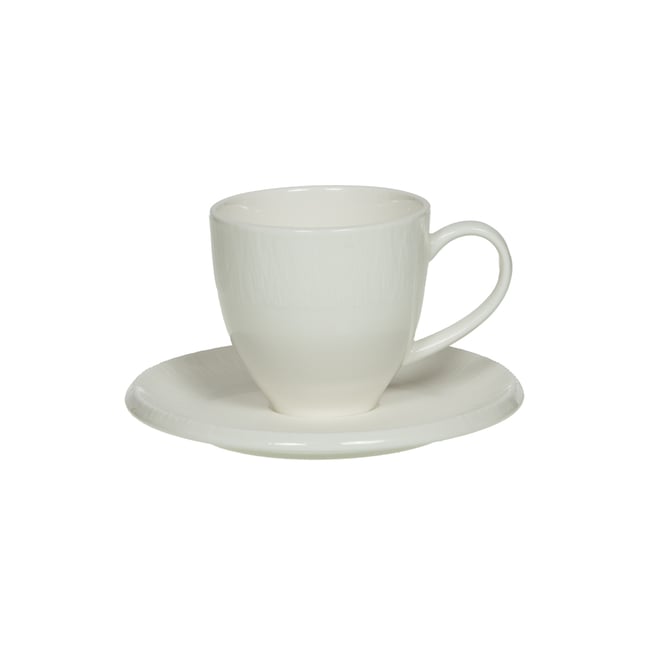 Tasse et soucoupe   22 cl (lot de 6)-ARUM Couleur blanc <span itemprop=