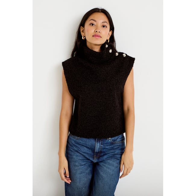 Pull droit sans manches col montant - CACHE CACHE