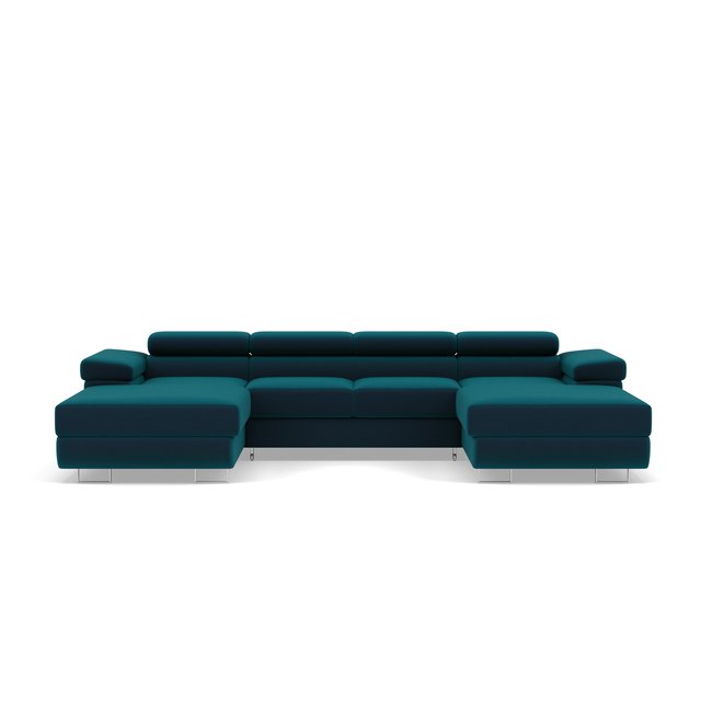 Canapé Panoramique Convertible Velours 7 places - PABLO - LISA DESIGN