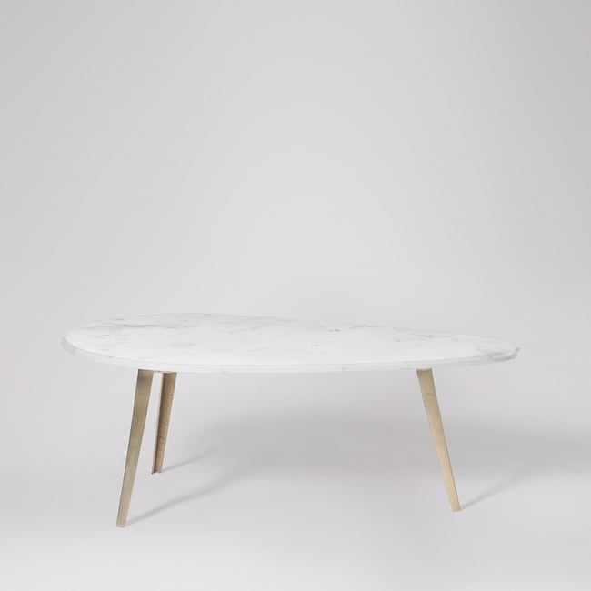 Kitson White Marble Coffee Table, white marble, SWOON
