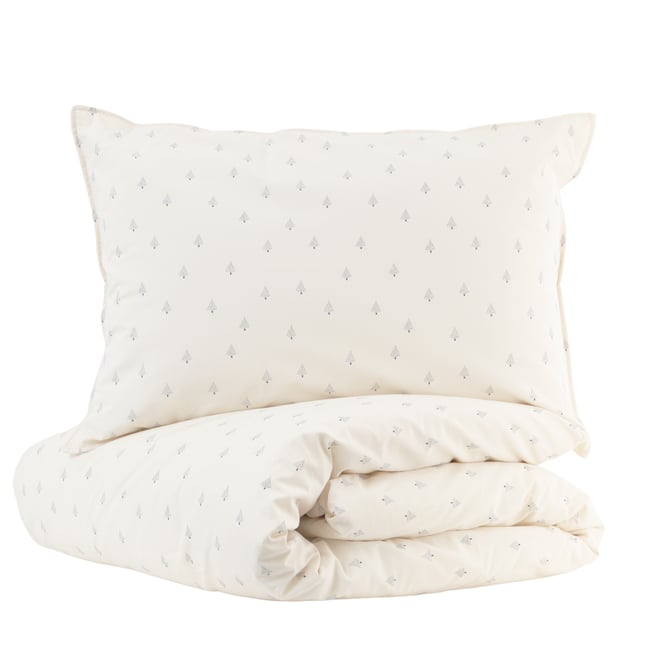Parure de couette bébé coton bio LOUISON sable <span itemprop=