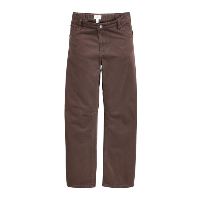 Jean ample maternité marron chocolat <span itemprop=