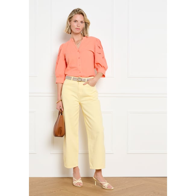 Blouse brodée manches 3/4 - LOLALIZA