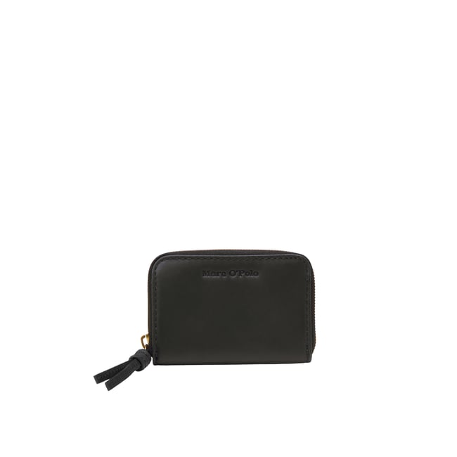 Porte-monnaie small en cuir de vache noble noir <span itemprop=