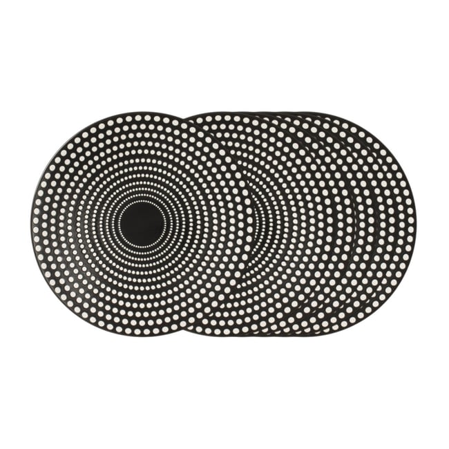Assiette plate Galaxy pois 27 cm (lot de 6) - GALAXY POIS Couleur noir <span itemprop=