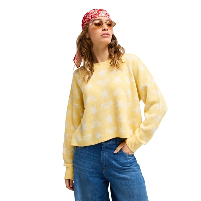Pull MESSY STAR. jaune golden haze <span itemprop=