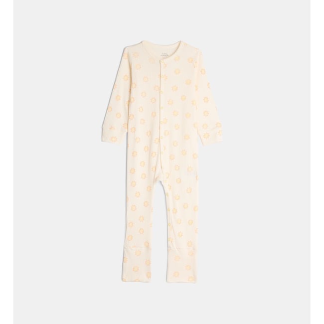 Dors-bien lafely en coton bio écru et orange <span itemprop=