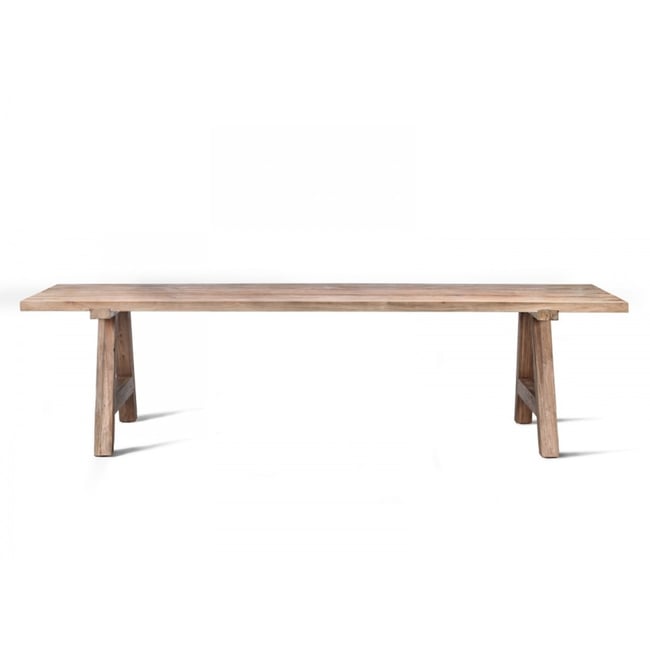Table de repas en bois massif pour intérieur et extérieur - CANTANA bois clair <span itemprop=