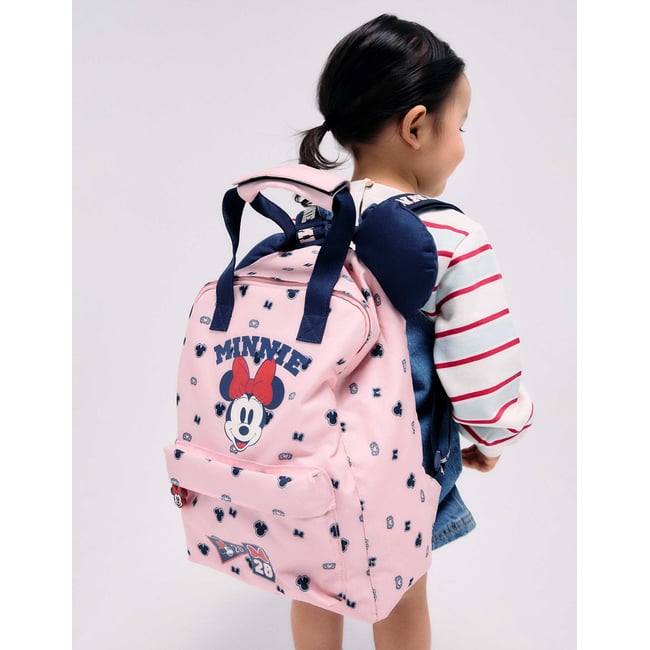 Sac à dos avec imprimés et oreilles 3D Minnie rose <span itemprop=