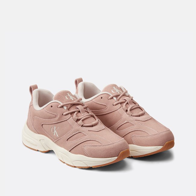 Baskets compensées en cuir CK Jeans rose <span itemprop=