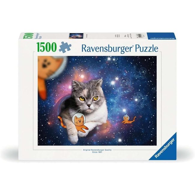 Puzzle - Chats volant dans l'espace multicolore <span itemprop=
