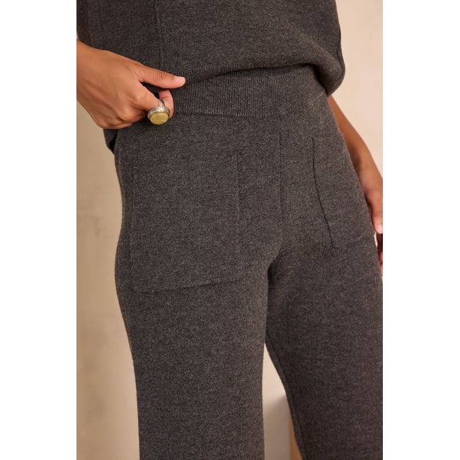 Pantalon MARGOT en laine gris <span itemprop=