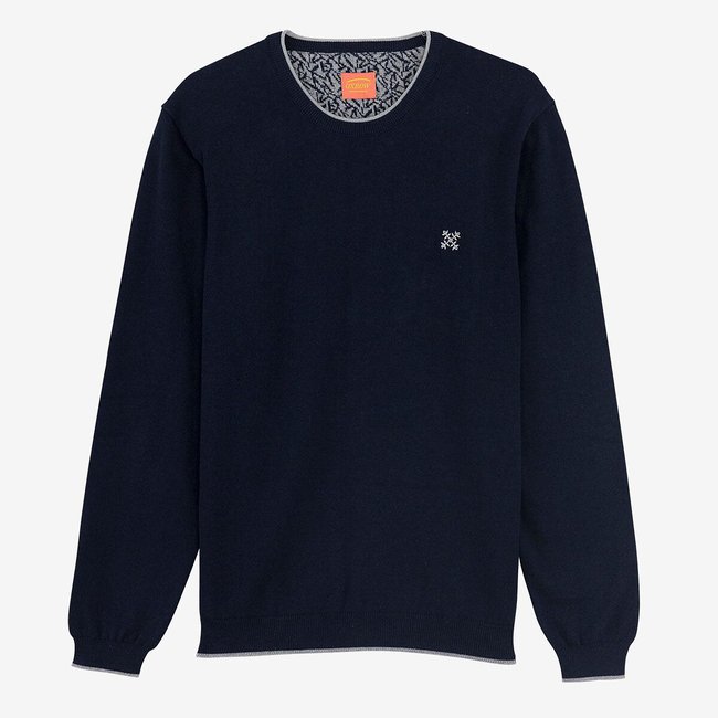 Jersey esencial cuello redondo azul marino <span itemprop=