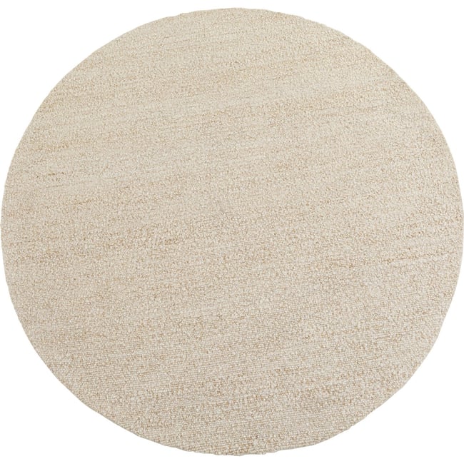 Tapis rond en polyester bouclé, BOUCARA Couleur beige <span itemprop=