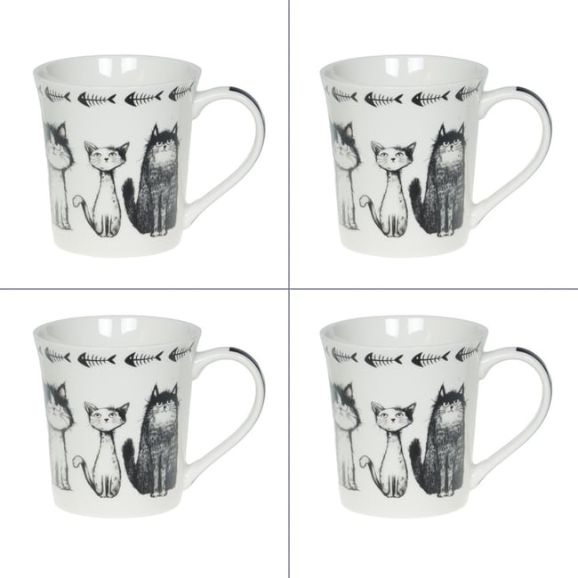 Coffret de 4 mugs Felix 35 cl Couleur noir <span itemprop=
