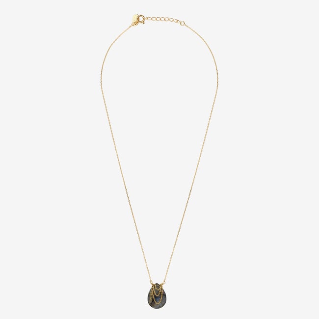Collier solange labradorite gris <span itemprop=