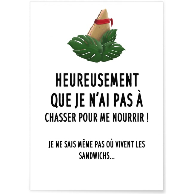 Affiche Sandwich Couleur blanc <span itemprop=
