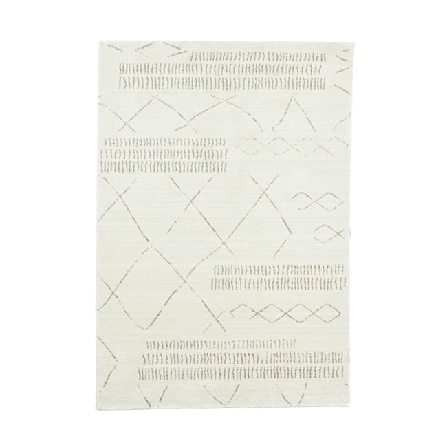 Tapis tissé à la machine en polypropylène Couleur blanc / gris clair <span itemprop=