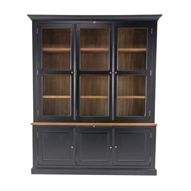 Deux-corps en acacia massif FONTAINEBLEAU Couleur noir <span itemprop=
