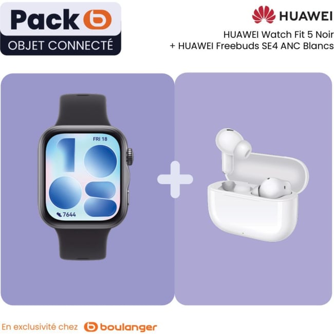 Montre connectée Pack Watch FIT 5 noir+Freebuds SE 4 noir <span itemprop=