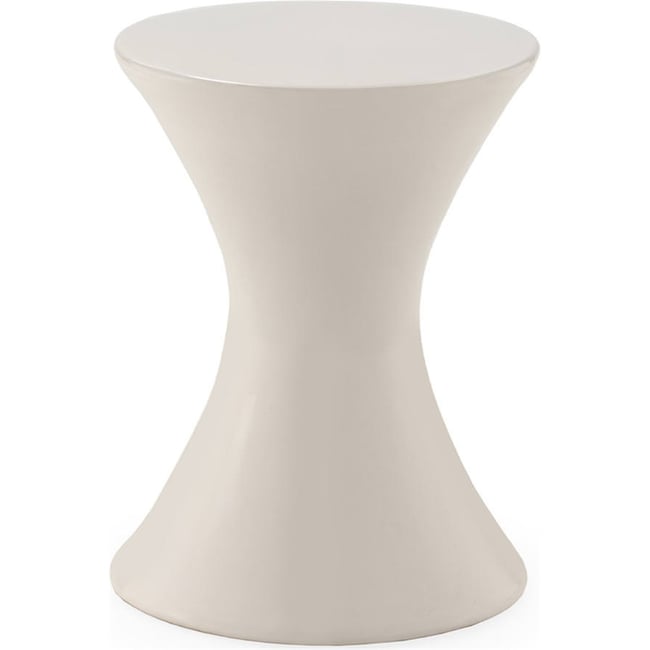 Tabouret sablier en céramique Couleur blanc <span itemprop=