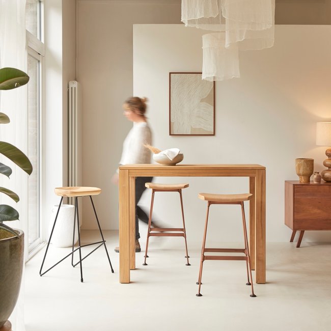 Table de bar en teck massif 2-4 pers. EDEN Couleur naturel <span itemprop=