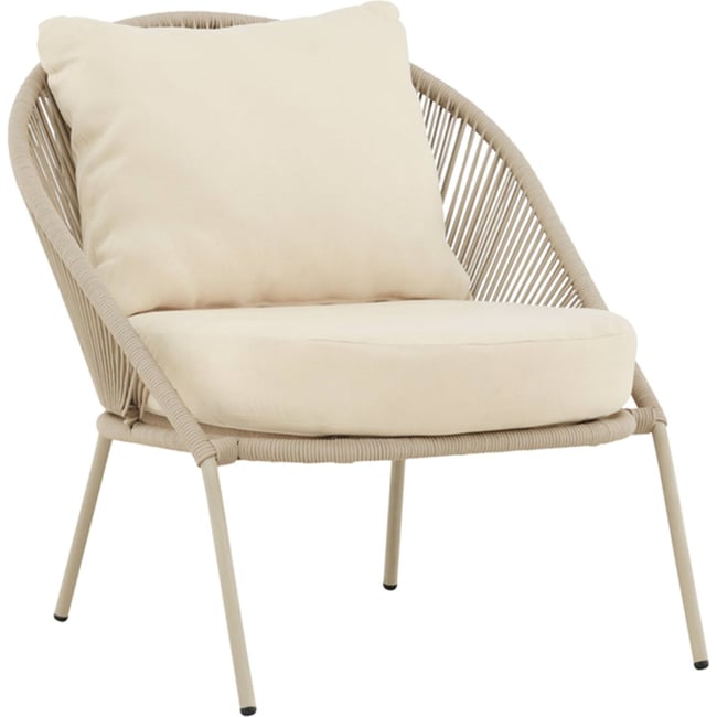 Fauteuil de jardin SUBTLEY avec coussin crème <span itemprop=