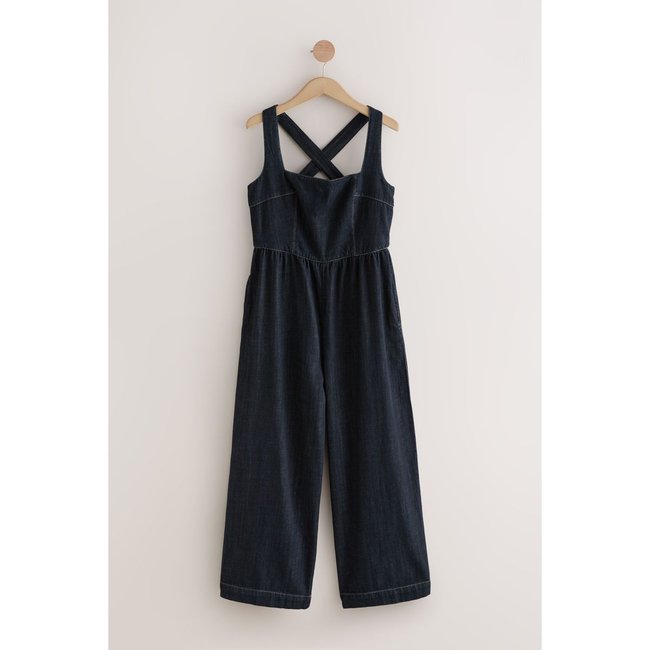 Combi-pantalon en jean et jupe-culotte jean brut <span itemprop=