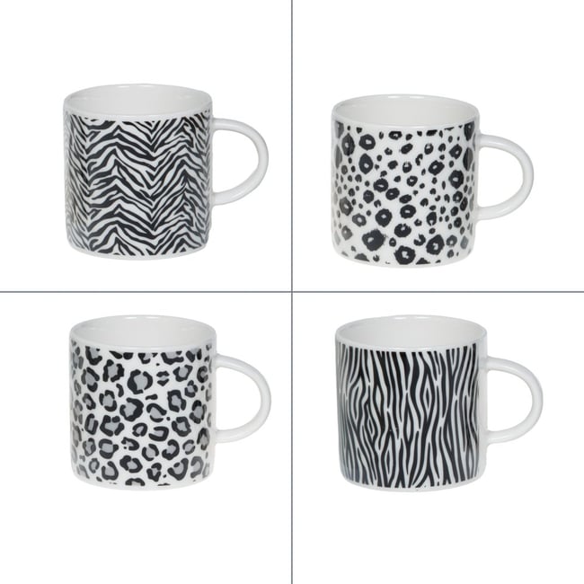 Coffret de 4 tasses Savane 16 cl - SAVANE Couleur noir <span itemprop=