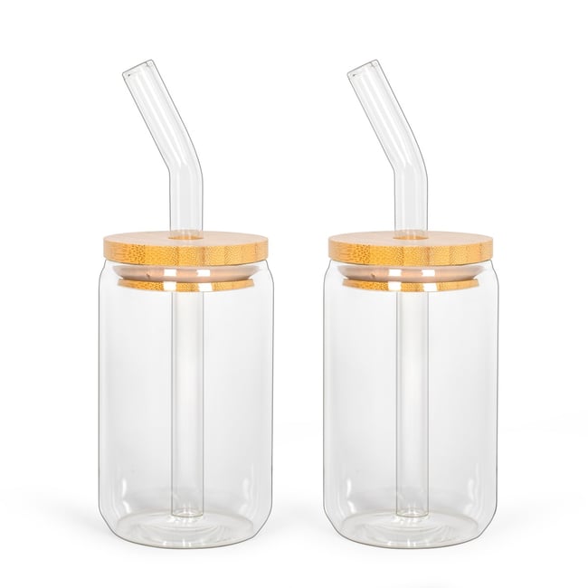 Set de 2 verres avec pailles - LIVOO