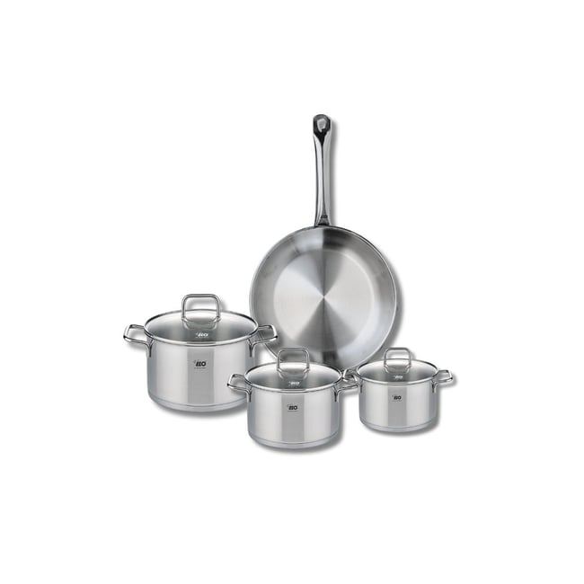 Batterie 1 poêle 24cm + 3 faitouts 12/14/16cm PROFI CITRIN gris <span itemprop=